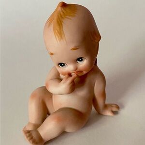 Vintage Lefton Kewpie KW913 Thinking Piano Baby Figurine
